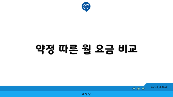 약정 따른 월 요금 비교