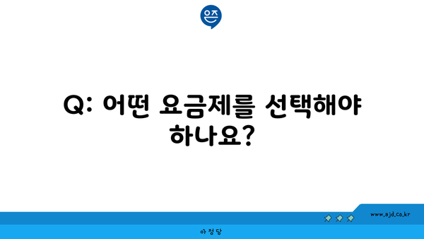 Q: 어떤 요금제를 선택해야 하나요?