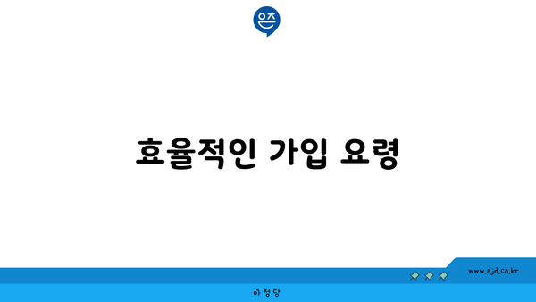 효율적인 가입 요령