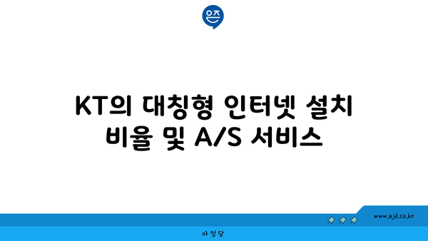 KT의 대칭형 인터넷 설치 비율 및 A/S 서비스