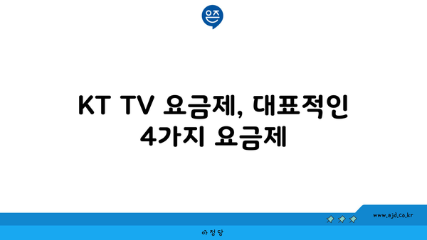 KT TV 요금제, 대표적인 4가지 요금제