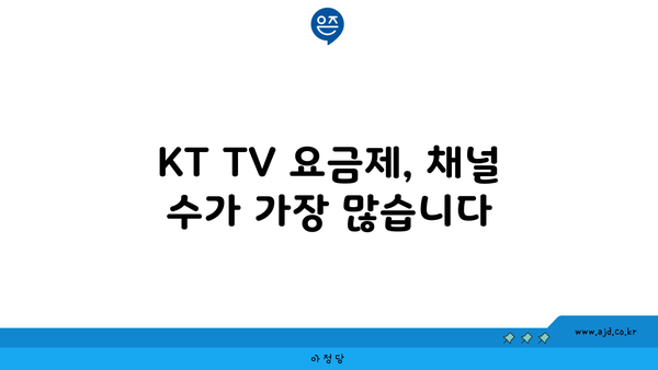 KT TV 요금제, 채널 수가 가장 많습니다