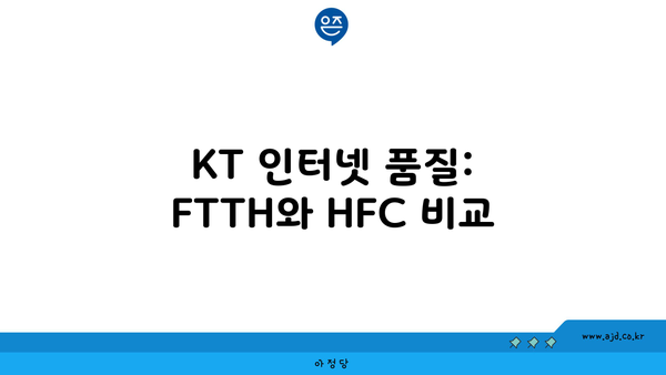 KT 인터넷 품질: FTTH와 HFC 비교