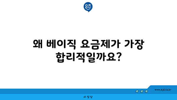 왜 베이직 요금제가 가장 합리적일까요?