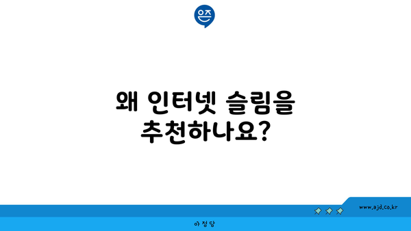 왜 인터넷 슬림을 추천하나요?