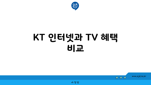 KT 인터넷과 TV 혜택 비교