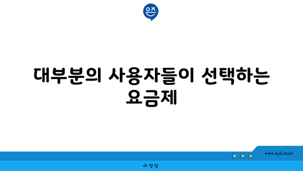 대부분의 사용자들이 선택하는 요금제