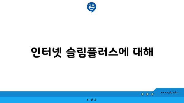 인터넷 슬림플러스에 대해