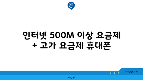 인터넷 500M 이상 요금제 + 고가 요금제 휴대폰