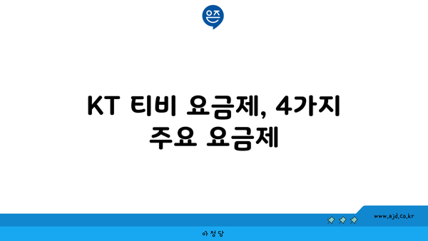 KT 티비 요금제, 4가지 주요 요금제