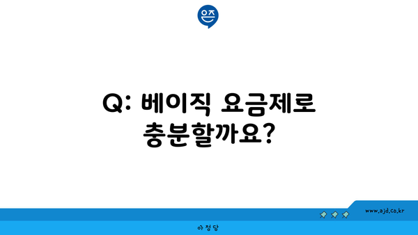 Q: 베이직 요금제로 충분할까요?