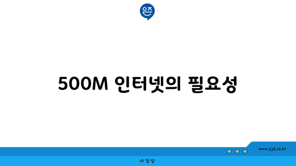 500M 인터넷의 필요성