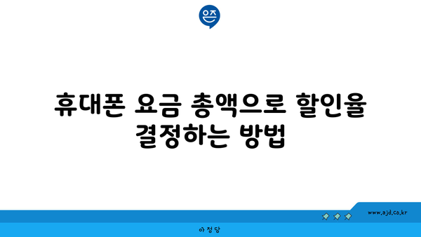 휴대폰 요금 총액으로 할인율 결정하는 방법