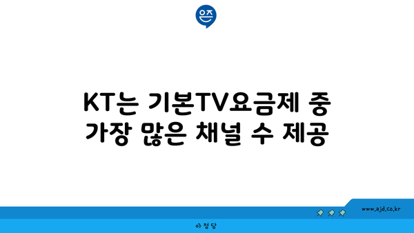 KT는 기본TV요금제 중 가장 많은 채널 수 제공