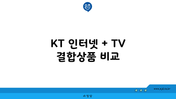 KT 인터넷 + TV 결합상품 비교