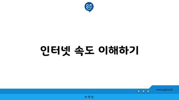 인터넷 속도 이해하기