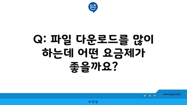 Q: 파일 다운로드를 많이 하는데 어떤 요금제가 좋을까요?