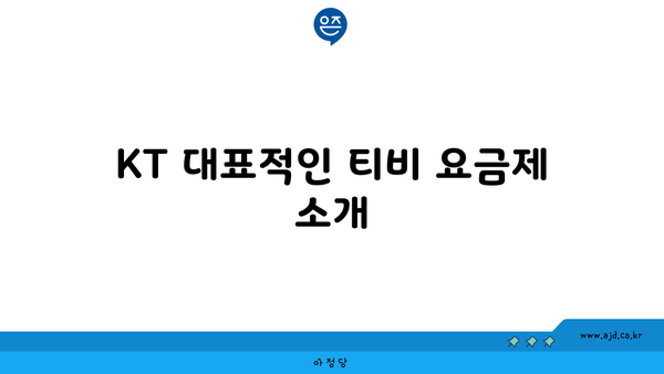 KT 대표적인 티비 요금제 소개