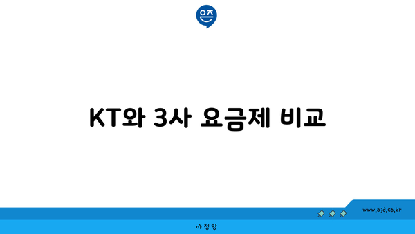 KT와 3사 요금제 비교