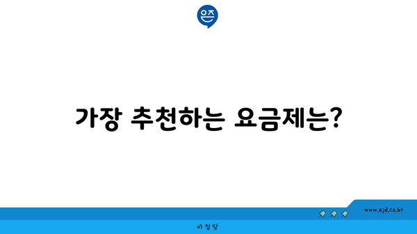 가장 추천하는 요금제는?