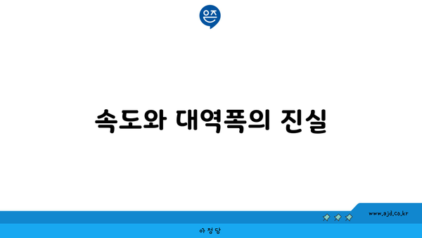 속도와 대역폭의 진실