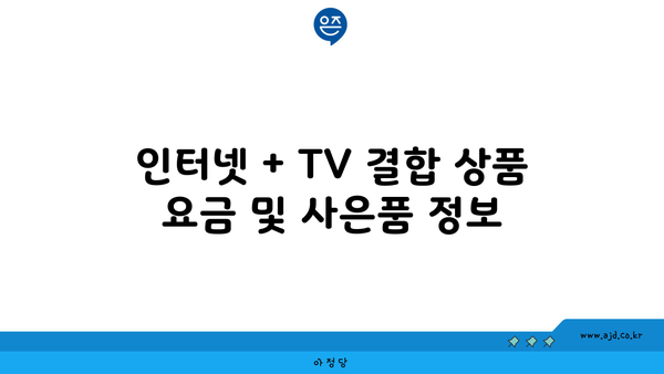 인터넷 + TV 결합 상품 요금 및 사은품 정보