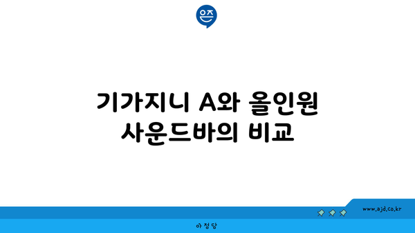 기가지니 A와 올인원 사운드바의 비교