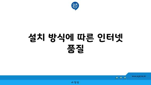 설치 방식에 따른 인터넷 품질