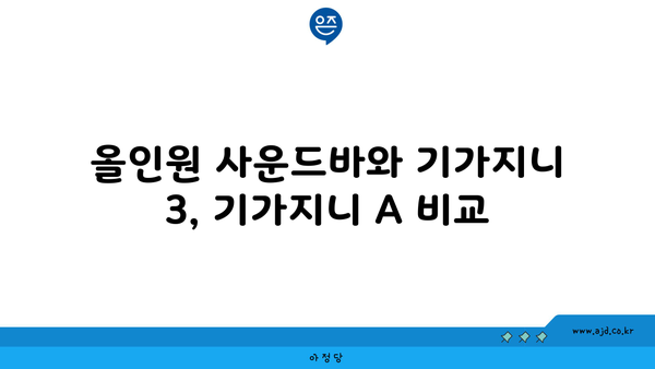 올인원 사운드바와 기가지니 3, 기가지니 A 비교